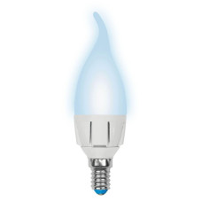 Лампа светодиодная диммируемая (UL-00004298) Uniel E14 7W 4000K матовая LED-CW37 7W/4000K/E14/FR/DIM PLP01WH