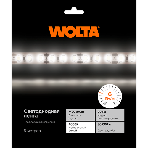Светодиодная лента Wolta WLS2835-6W/4000/12H60-01