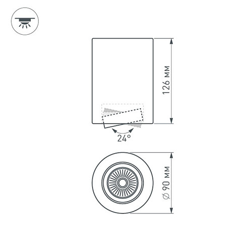 Накладной светильник Arlight SP-FOCUS-R90-9W Day White 021424 Накладной светильник Arlight SP-FOCUS-R90-9W Day White 021424