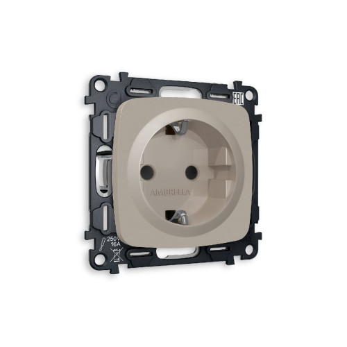 Комплект механизма розетки с/з со шторками Ambrella Volt Omega MO367010