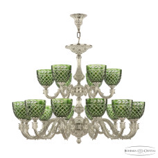 Подвесная люстра Bohemia Ivele Crystal Florence 71101/12+6/300/2d NW P1 U Clear-Green/H-1J