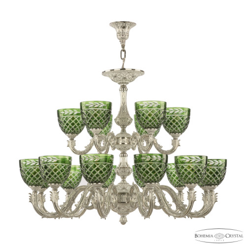 Подвесная люстра Bohemia Ivele Crystal Florence 71101/12+6/300/2d NW P1 U Clear-Green/H-1J