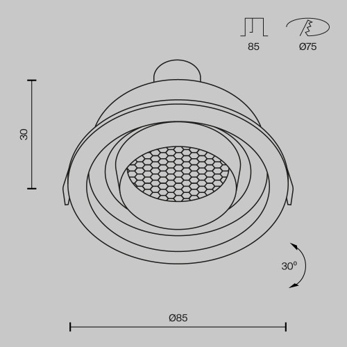 Встраиваемый светильник Maytoni Technical Downlight Atom DL113-GU10-01-RD-B