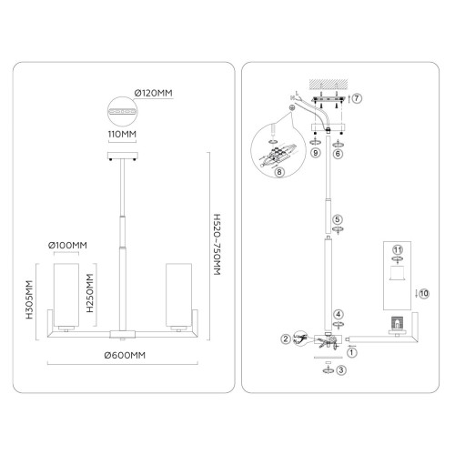 Люстра на штанге Ambrella Light High Light Modern LH56063