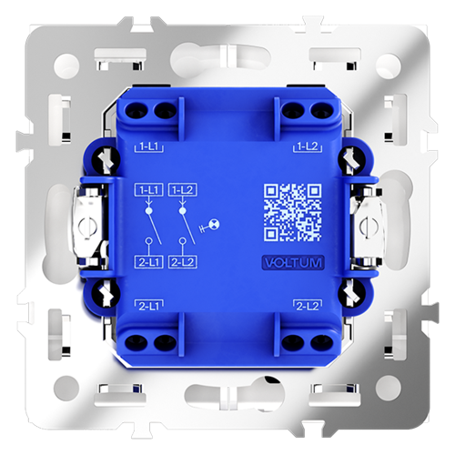 Выключатель двухклавишный с подсветкой Voltum S70 VLS020203