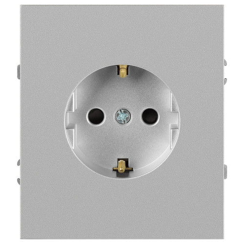 Розетка Эра Arktik 16-2101-03 с заземлением 2P+E Schuko 16А-250В алюминий Б0070416