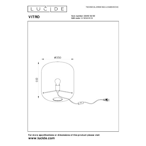 Настольная лампа Lucide Vitro 25510/35/60