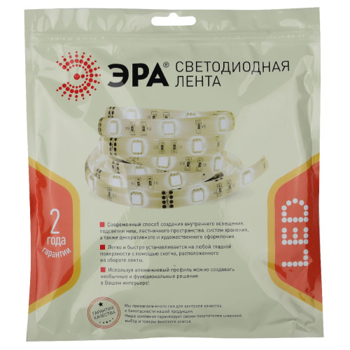 Светодиодная лента Эра 24В 5050 14,4Вт/м 4000К 5м IP65 LS5050-14,4-60-24-65-4000К-5m Б0043117