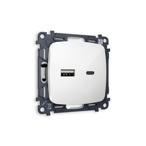 Комплект механизма розетки USB A+C 20W Ambrella Volt Omega (OP1110, VM177) MO111010