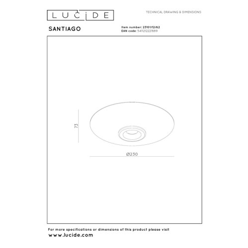 Потолочный светильник Lucide Santiago 23101/12/62