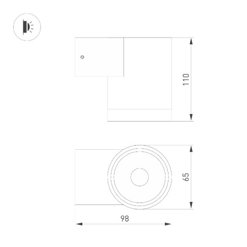 Уличный настенный светильник Arlight LGD-RAY-WALL-R65-12W Warm3000 049984