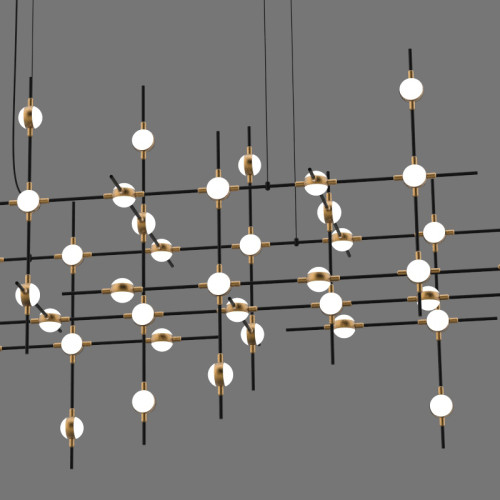 Подвесная люстра Delight Collection Molecular 55 black/gold