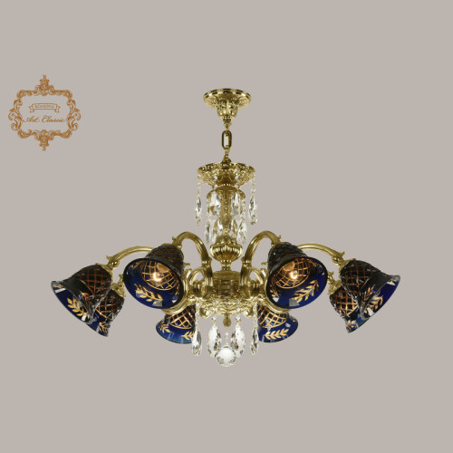 Подвесная люстра Art Classic 31.31.8.NV215IV.150SP.G.Sp.Amber.Blue.1B