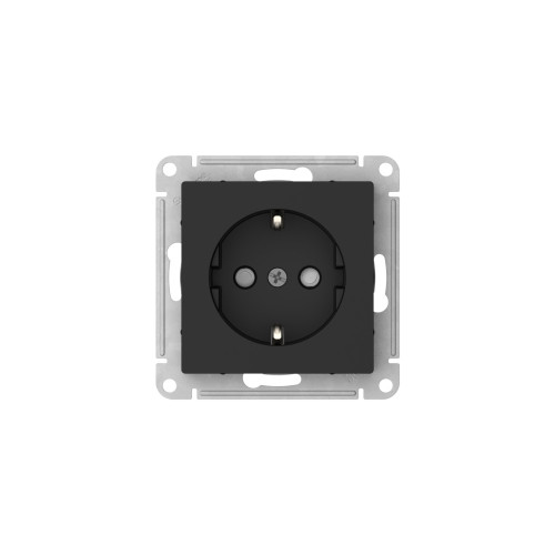 Розетка с заземлением со шторками, 16А, мех., быстрозажим. Клем Systeme Electric AtlasDesign Карбон ATN001045S Розетка с заземлением со шторками, 16А, мех., быстрозажим. Клем Systeme Electric AtlasDesign Карбон ATN001045S