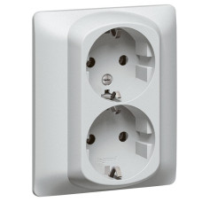 Розетка 2х2К+3 Legrand Galea Life 16A 250V с/з винтовой зажим алюминий 771330
