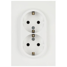 Розетка Эра Arktik 16-2104-08 двойная с заземлением 2X2P+E Schuko 16А-250В белый матовый Б0070451