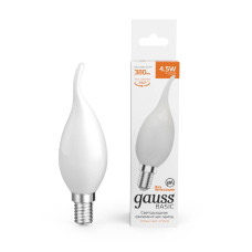 Светодиодная филаментная лампа Gauss Basic Filament Е14 4,5W 2700K 1045115