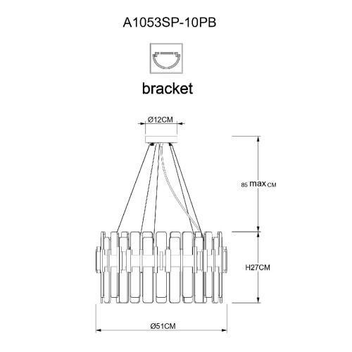 Подвесная люстра Arte Lamp Alya A1053SP-10PB
