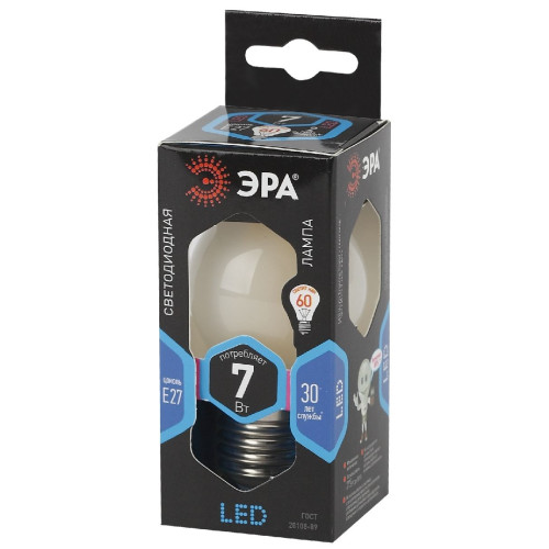 Лампа светодиодная Эра E27 7W 4000K F-LED P45-7W-840-E27 frost Б0027959