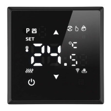 Терморегулятор Wi-Fi (механизм) Stekker Эмили RSW00-5119-05 250В 3500Вт черный уголь, soft touch 50377