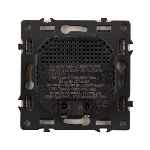 Механизм розетки с быстрой USB зарядкой Arlight SCT-NOBE-MUAC-SFPL-FC-GD (65W, QC3) 054318