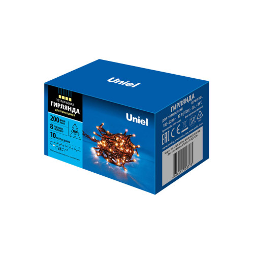 Светодиодная гирлянда Uniel (UL-00007190) теплый белый UDL-S1000-200/DGA Warm White IP20 mini