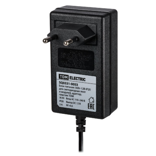 Блок питания TDM Electric 36Вт DC12В 3A IP20 SQ0331-0053