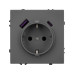 Механизм розетки с USB зарядкой Arlight SCT-NOBE-MUAC-SFPL-GR (230V, 16A) 054287