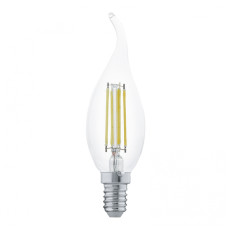 Лампа светодиодная филаментная Eglo E14 4W 2700К прозрачная 11497