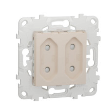 Розетка двойная Schneider Electric Unica New б/з со шторками NU503144