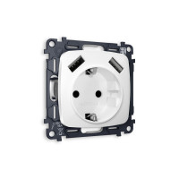 Комплект механизма электрической розетки USB A+A 18W Ambrella Volt Omega (OP1090, VM155) MO109010