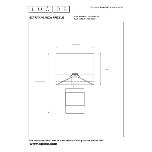 Настольная лампа Lucide Extravaganza Frizzle 10500/81/34