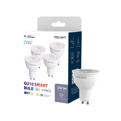 Умная лампочка Yeelight  GU10 Smart bulb(Multicolor)(4-pack), YLDP004-A