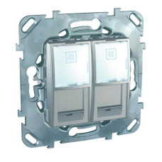 Розетка компьютерная 2хRJ45 Schneider Electric Unica MGU5.2020.30ZD