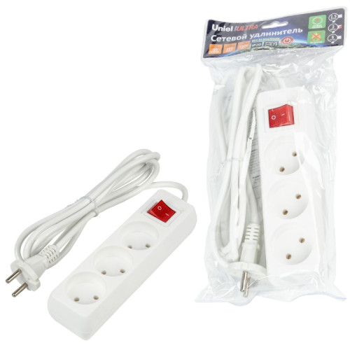 Удлинитель бытовой Uniel Ultra S-CU3-2B WHITE UL-00009994