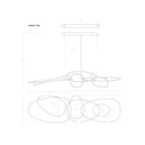 Подвесная люстра Arte Lamp Oracle A2964SP-75PB