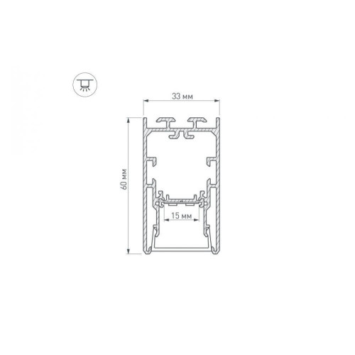 Профиль с экраном Arlight S2-LINE-3360-2500 ANOD+OPAL 021171