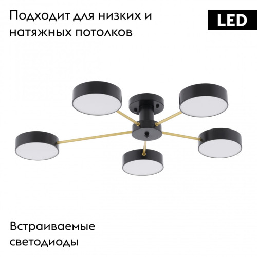 Потолочная люстра Arte Milano Ferrara 252006/5 Bk/Bk
