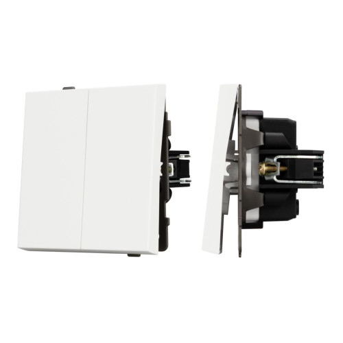 Механизм выключателя двухклавишный непроходной Arlight SWT-TENDO-MK02-SFPL-WH (230V, 10A) 054547 Механизм выключателя двухклавишный непроходной Arlight SWT-TENDO-MK02-SFPL-WH (230V, 10A) 054547