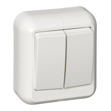 Выключатель 2-клавишный Schneider Electric Прима A56-029I-BI