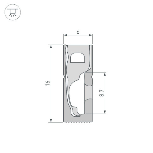 Силиконовый профиль Arlight WPH-FLEX-0616-SIDE-S9-5m BLACK 045788