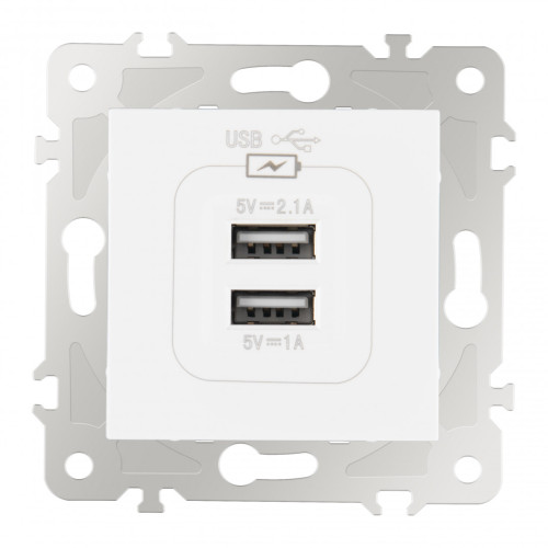Розетка USB 2.1А+1А Arte Milano 203.46-1.white
