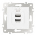 Розетка USB 2.1А+1А Arte Milano 203.46-1.white