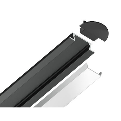 Алюминиевый встраиваемый профиль Ambrella Light Alum Profile GP1001BK