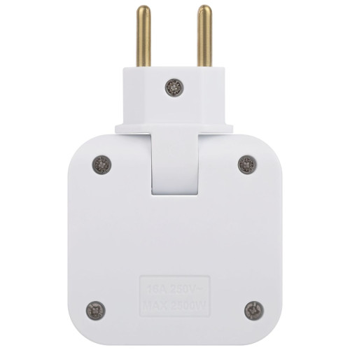 Разветвитель электрический Эра SPF-2-FL-USBC поворотный на 2 розетки + 2USB A+C 10А белый Б0069090