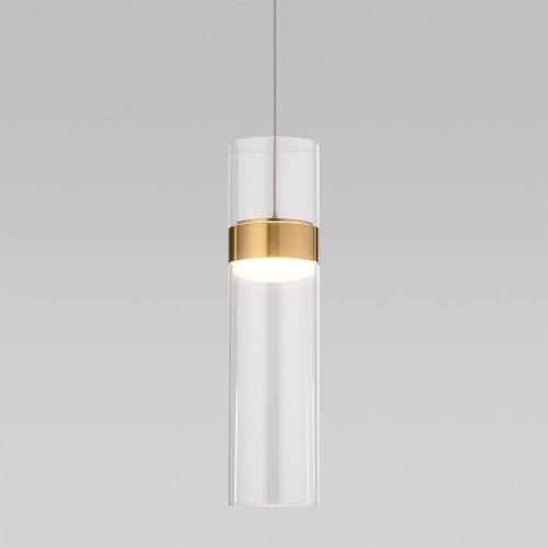 Подвесной светильник Eurosvet Lumen 50244/1 LED латунь/прозрачный a061286