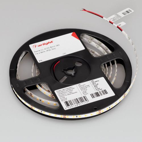 Светодиодная лента Arlight UL-A120-8mm 24V Day4000 (9.6 W/m, IP20, 5m) 042295
