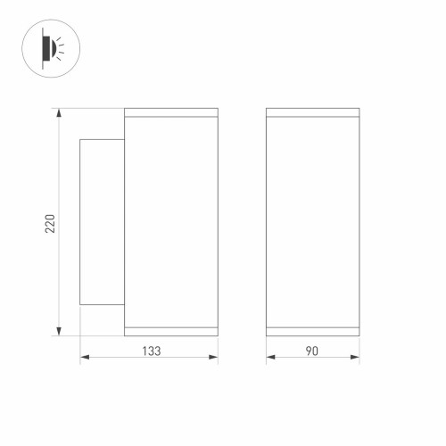 Уличный настенный светильник Arlight LGD-Forma-Wall-Twin-R90-2x12W Day4000 037251