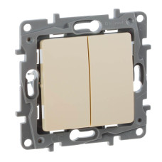 Выключатель двухклавишный Legrand Etika 10A 250V слоновая кость 672302