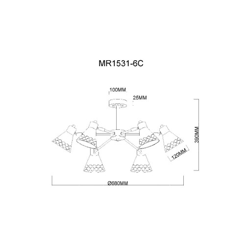 Люстра на штанге MyFar Chilly MR1531-6C